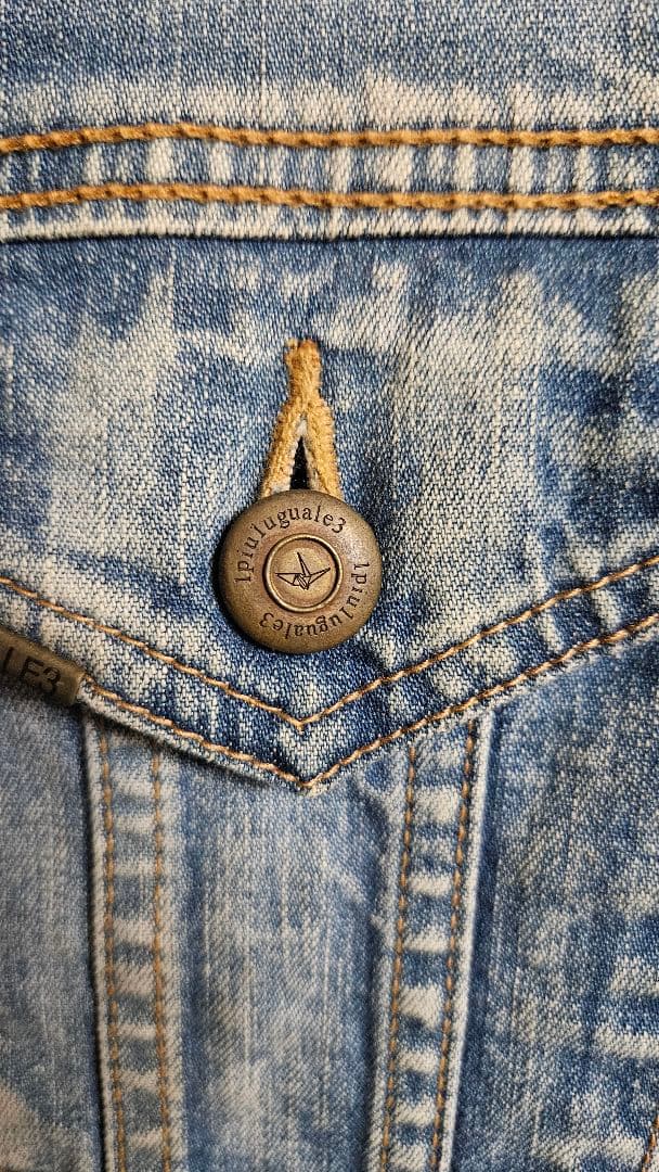 ウノピュ デニムジャケット Safari掲載 LEON レインボーステッチ