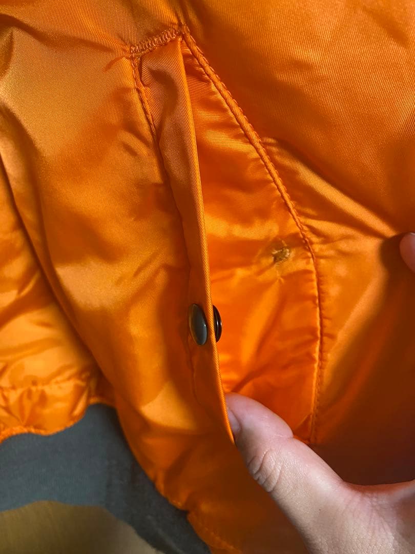 90s alpha ma-1 L USA製　グリーン　バックロゴ　ワッペン