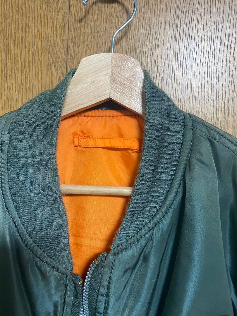 90s alpha ma-1 L USA製　グリーン　バックロゴ　ワッペン