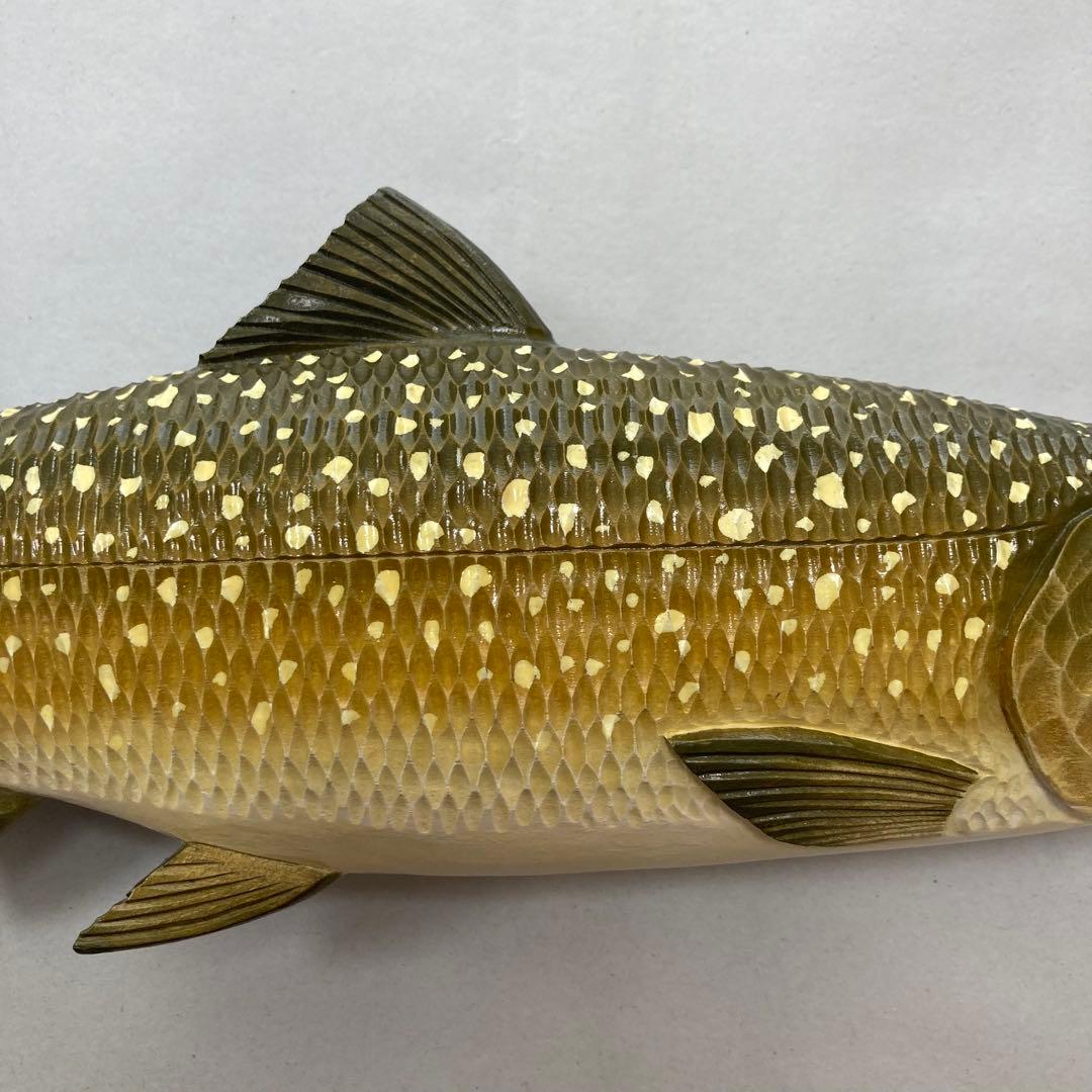 木彫　魚　アメマス