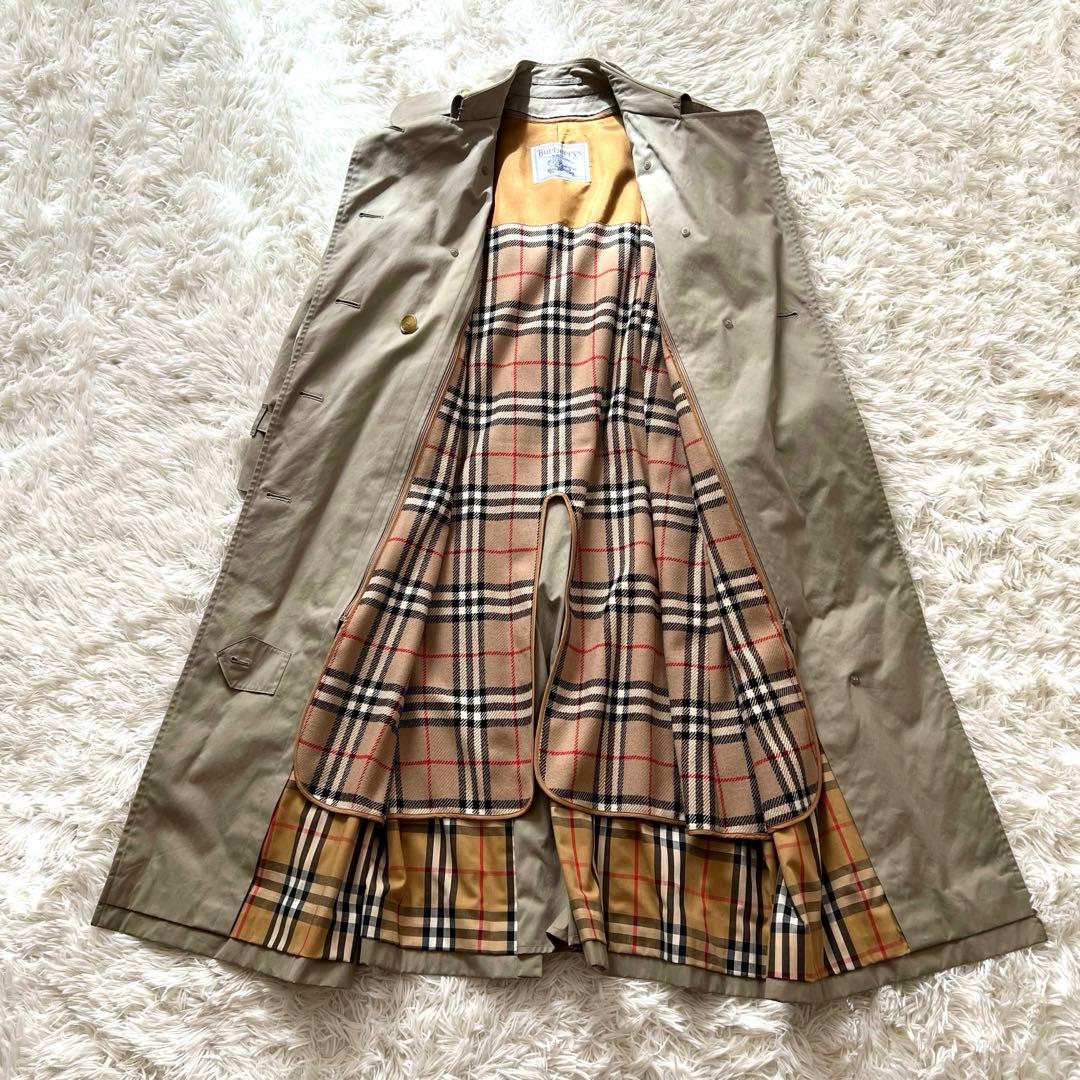 バーバリー ライナー トレンチコート ノバチェック ロング ベージュ　S