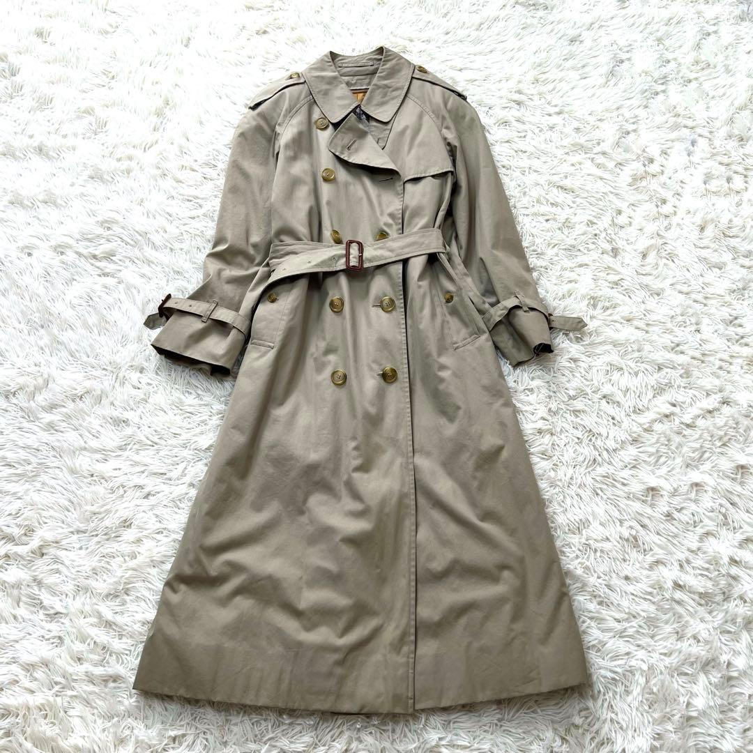 バーバリー ライナー トレンチコート ノバチェック ロング ベージュ　S