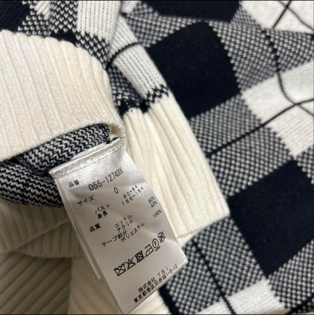 PEARLY GATES チェック柄 ハイネックセーター　Sサイズ