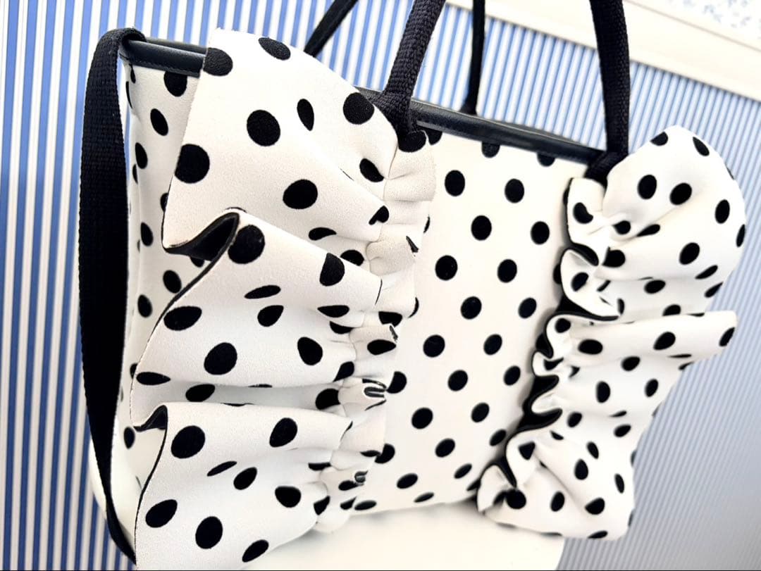 Rapture ラプチャー ネイプルズラッフルトート CBS ドット ホワイト