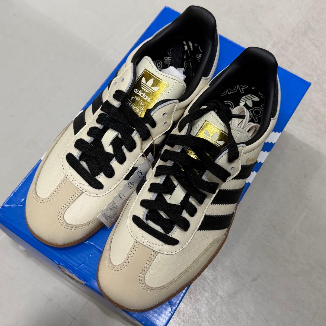 25cm adidas samba ID0478クリームホワイト/コア ブラック