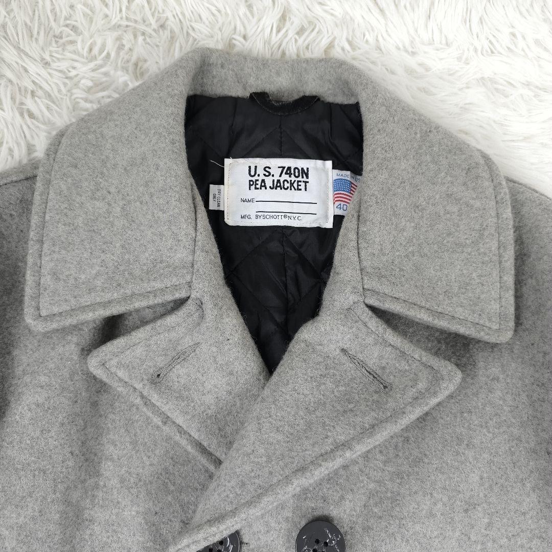 ✨美品✨ ショット U.S.740N ピーコート ダブル 灰色 USA製 40