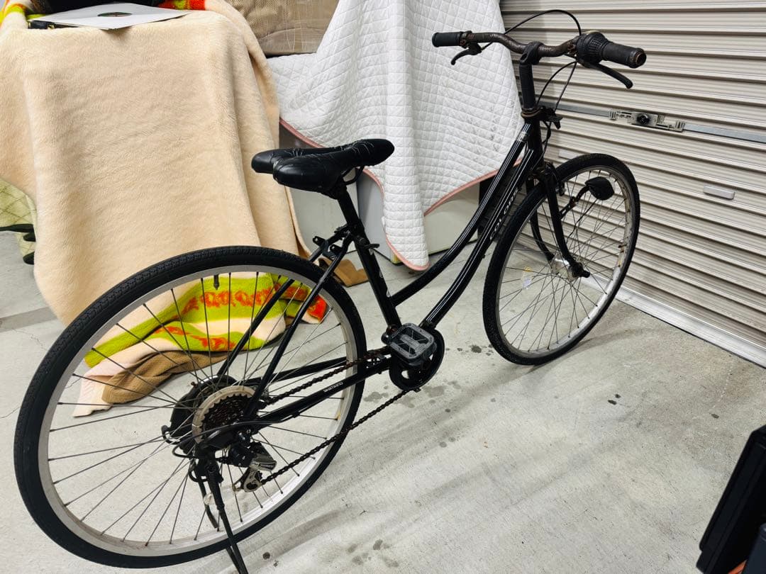 福岡発　COLORS ブラック 自転車 外装6段 軽量 通学 通勤 家庭用