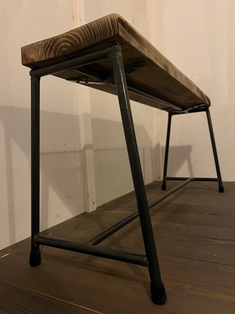 アイアン　ベンチ　足場板（古材）　アンティーク　送料込み