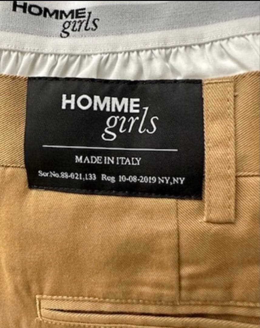 HOMMEGIRLS カーキ ボクサー トラウザーズ パンツ