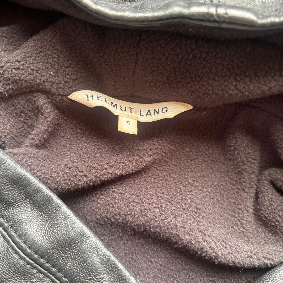 HELMUT LANG フード付きレザージャケット P ブラック