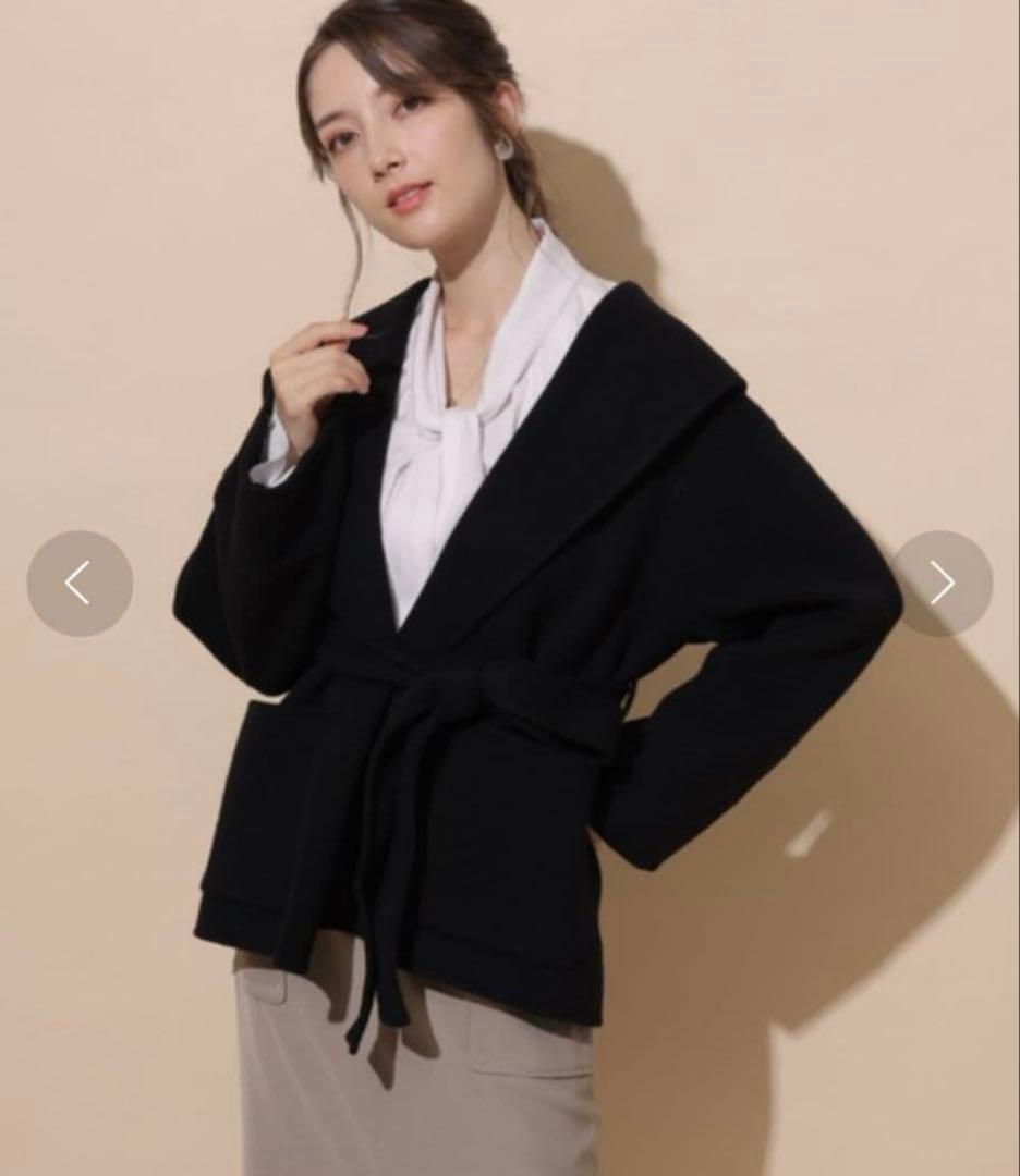 アプワイザーリッシェ袖ファーショートリバーコート