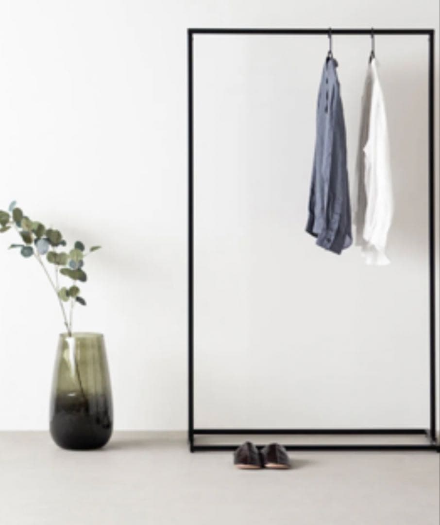 かなでもの　シンプルアイアンハンガーラック W120 ブラック