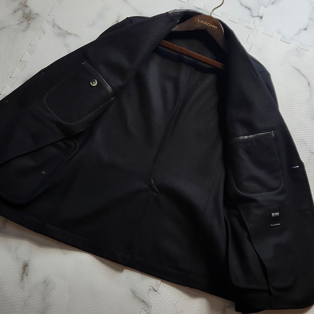 入手困難✨XL相当 HUGO BOSS テーラードジャケット レザー 切り替え