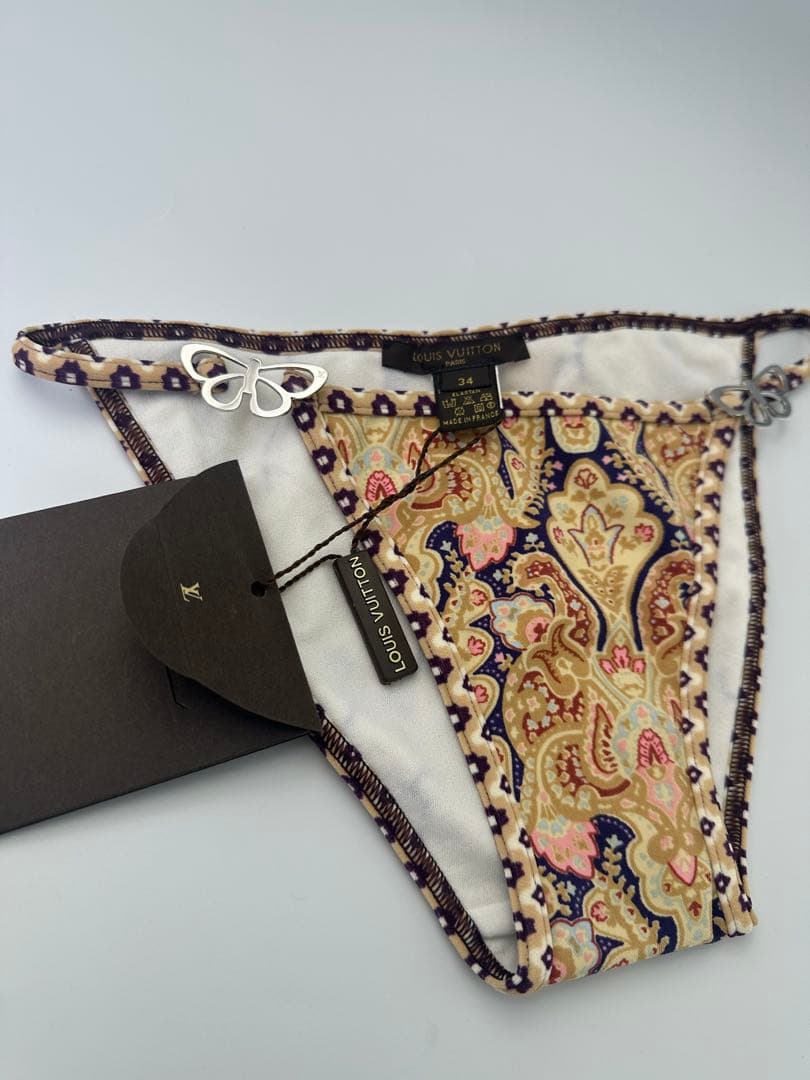 タグ付き　ルイヴィトン　水着　マルチカラー　バタフライ　エスニック　セパレート