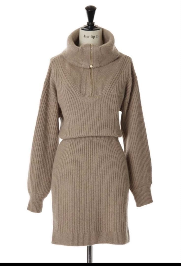 herlipto Half Zip Knit Mini Dress Mサイズ