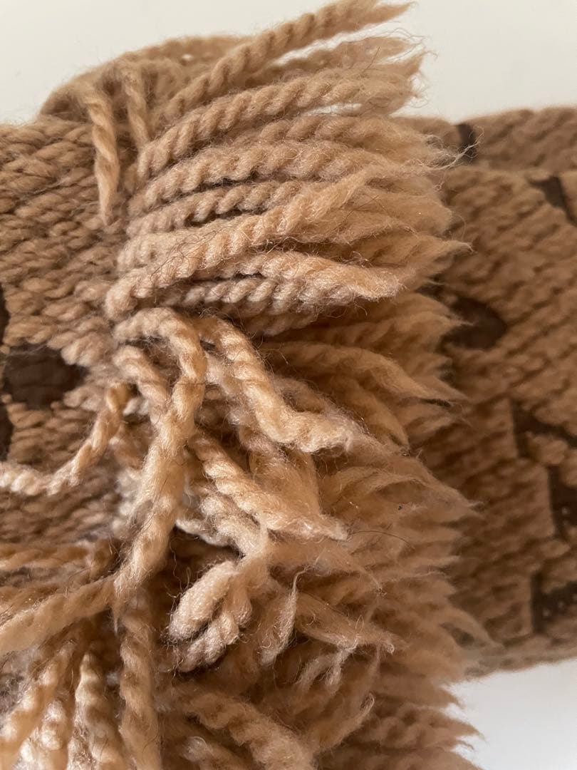 ルイヴィトン　LOUIS VUITTON マフラー ロゴマニア キャメル系