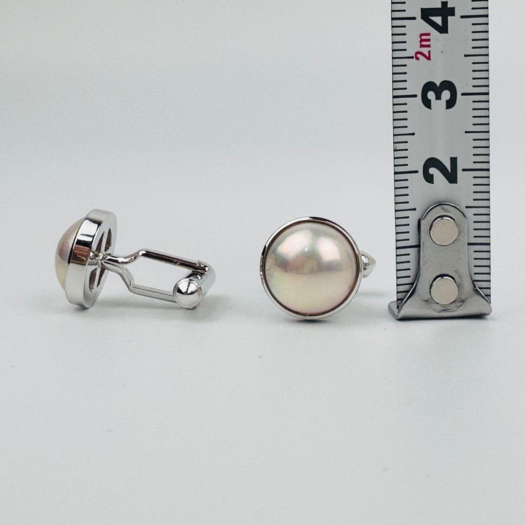 美品　タサキ　TASAKI パール付きカフリンクス　アクセサリー　シルバー　小物