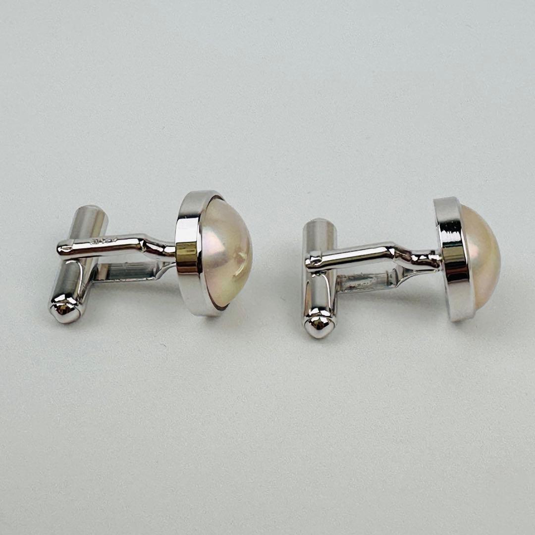 美品　タサキ　TASAKI パール付きカフリンクス　アクセサリー　シルバー　小物