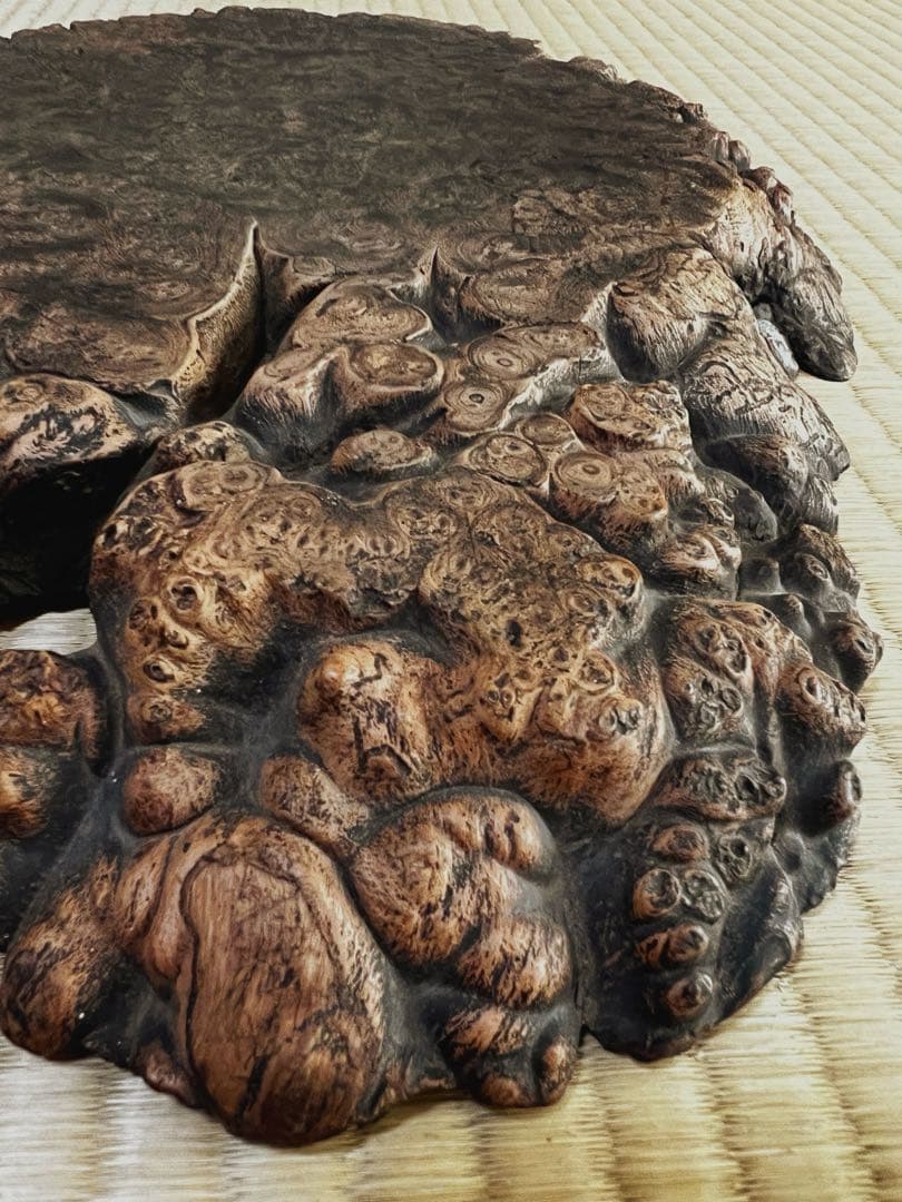天然時代 古木 とろとろ 花梨 瘤 玉杢 花台 香台 盆栽台 平台W41㎝