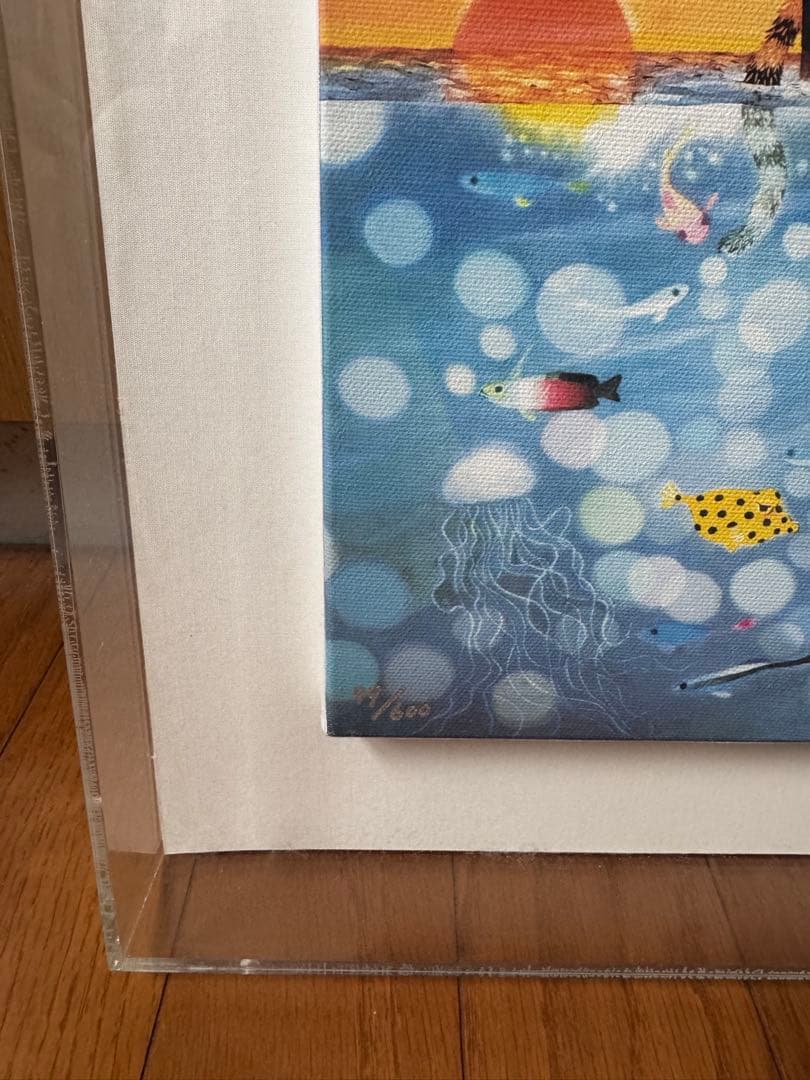 け*ん様 藤城清治「夕日の中の愛の奇蹟」キャンバスジクレー 直筆サイン 版画 絵