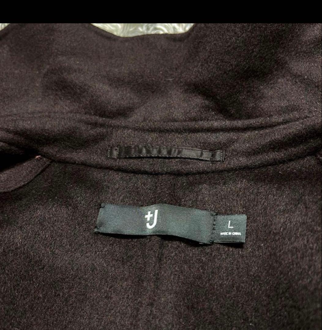 ＋J 　レディース　カシミヤ混　ベルテッドリバーコート　ブラウン　L 美品