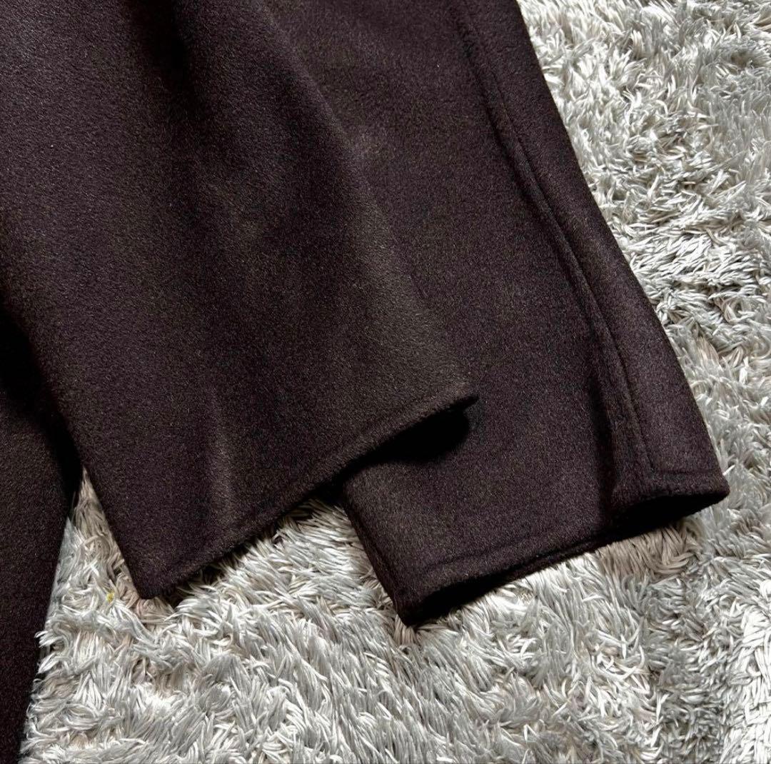 ＋J 　レディース　カシミヤ混　ベルテッドリバーコート　ブラウン　L 美品