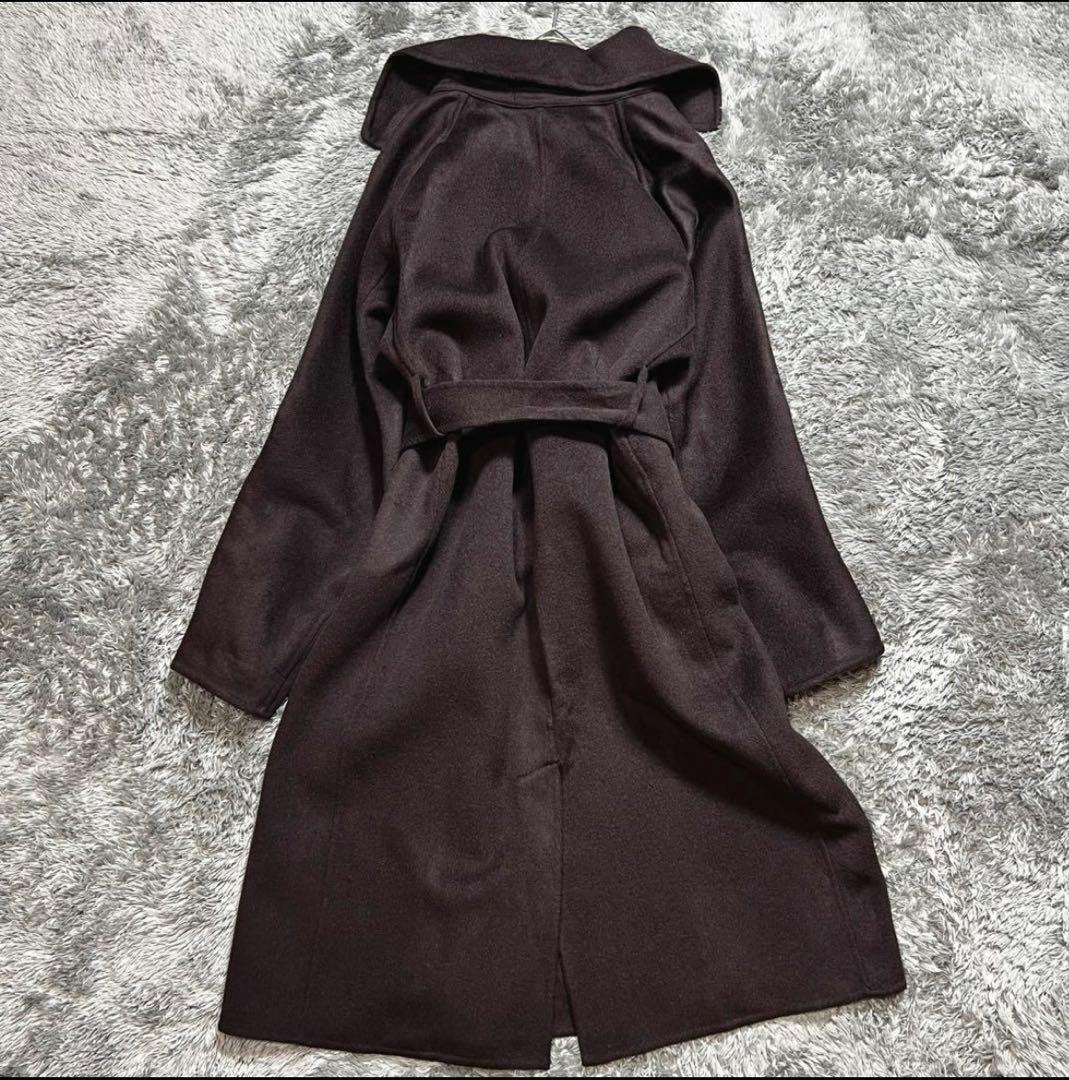＋J 　レディース　カシミヤ混　ベルテッドリバーコート　ブラウン　L 美品