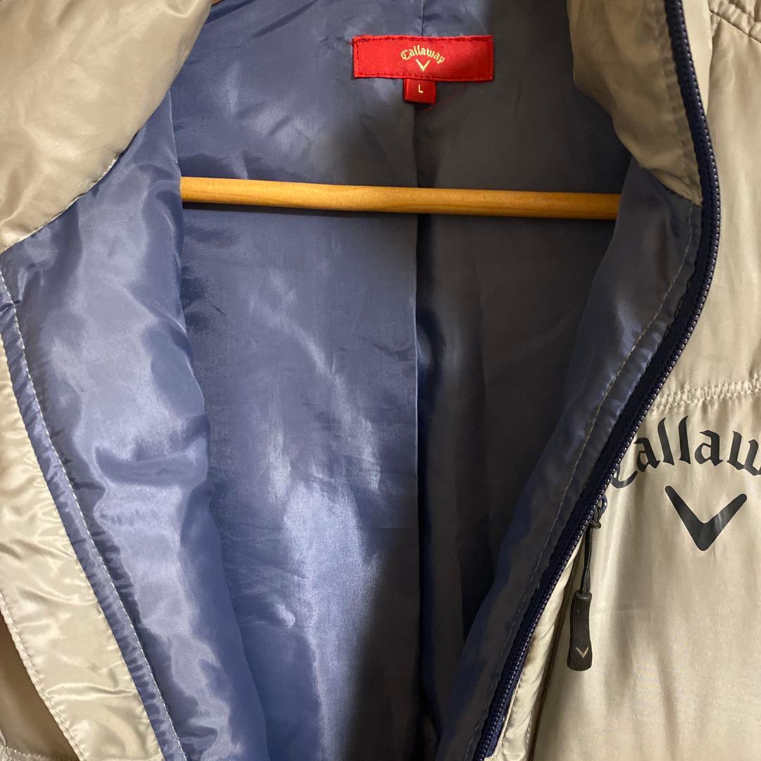 キャロウェィ レッドレーベル メンズ2way ダウンジャケット Lグレーゴールド