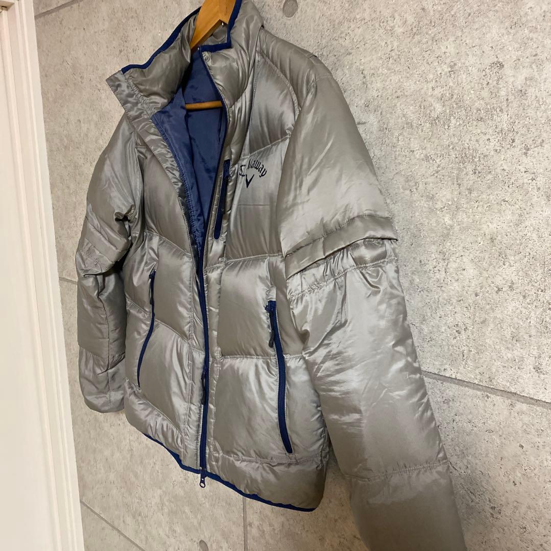 キャロウェィ レッドレーベル メンズ2way ダウンジャケット Lグレーゴールド