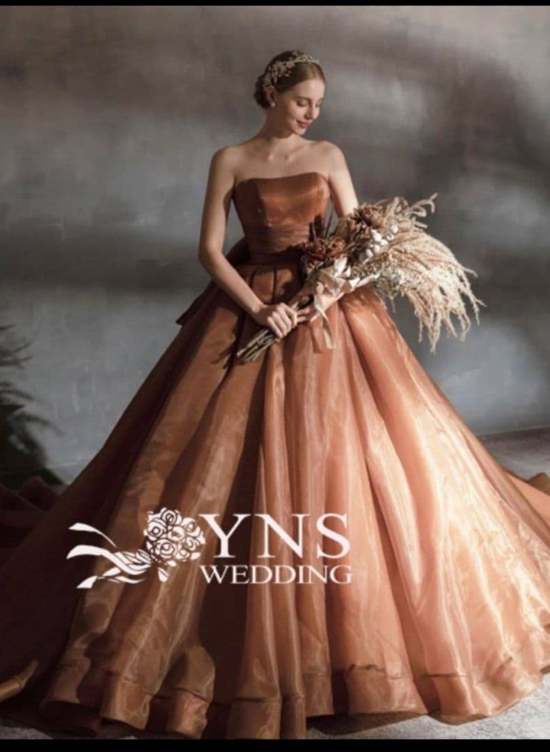 ブラウン カラードレス クリーニング済み　披露宴