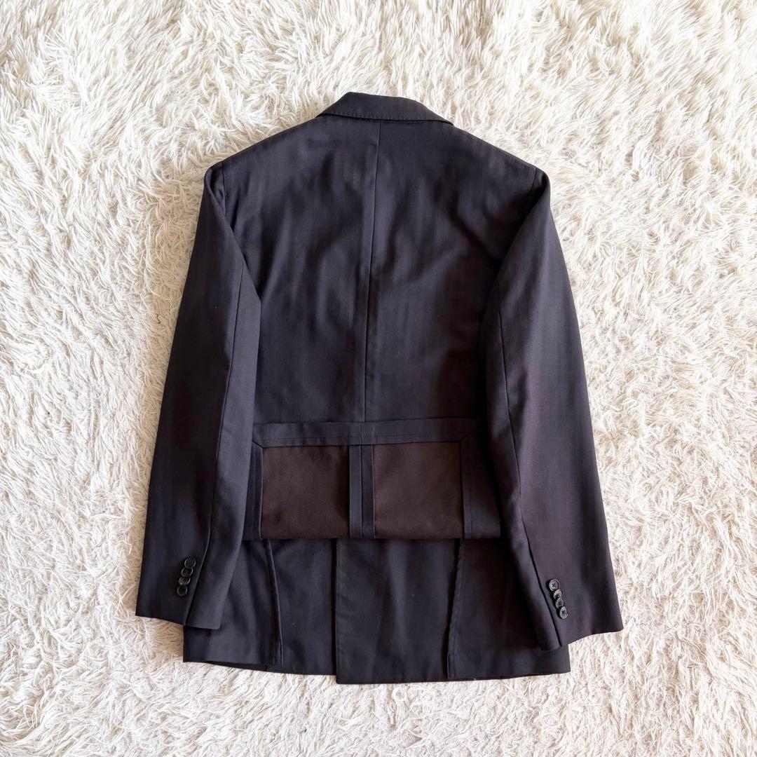 <美品>LARDINI ウール シルク ブラウン ダブル スーツ サイズ46