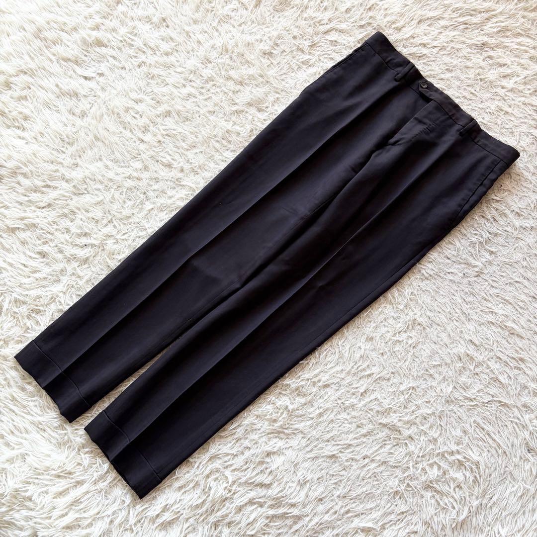 <美品>LARDINI ウール シルク ブラウン ダブル スーツ サイズ46