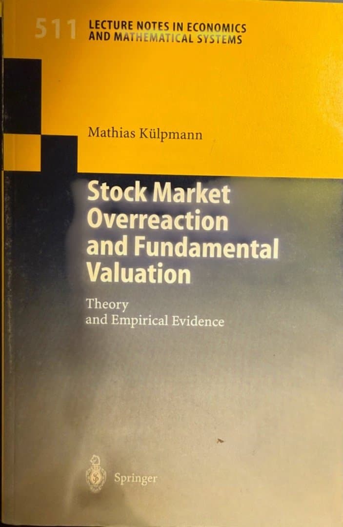 ビジネス・経済 Stock market Overreaction and ...