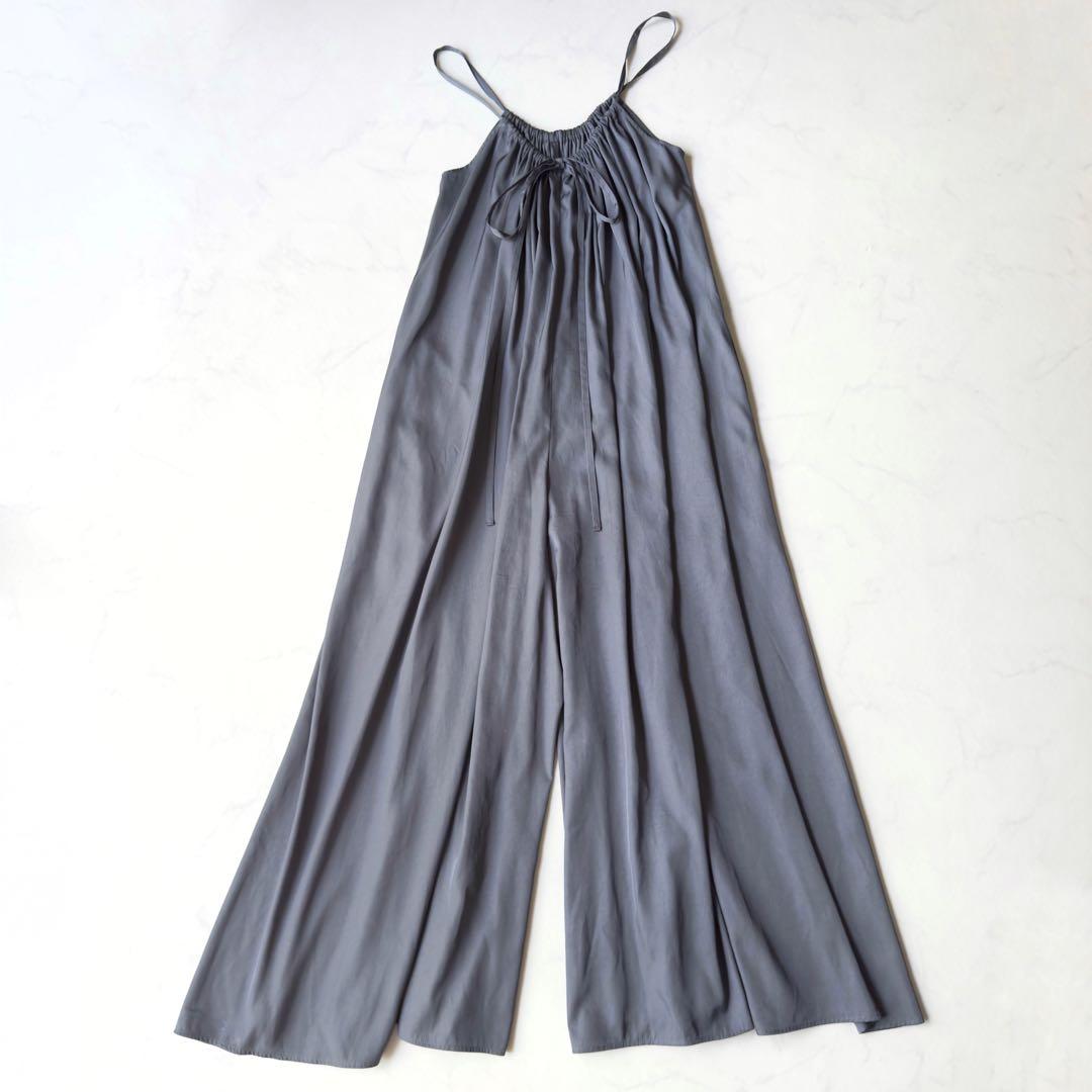 未使用級✨️22SS　カオス　リップサテンキャミオールインワン　ブルーグレー　38