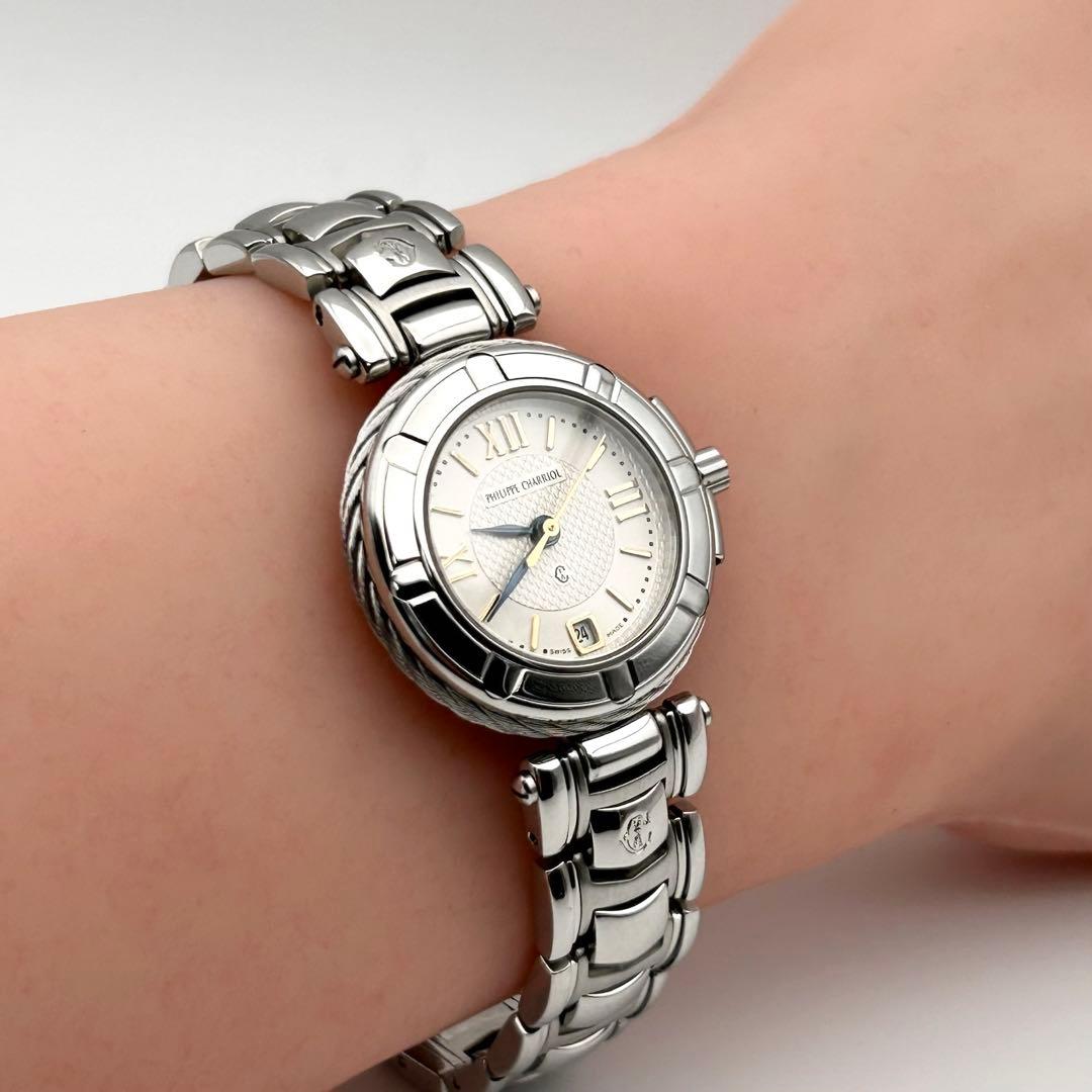 【新品電池 稼働】 フィリップ•シャリオール レディース クォーツ