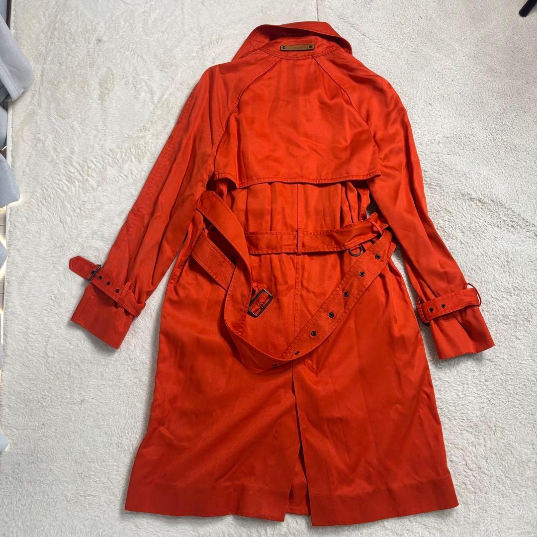 極美品 コーチCOACH オレンジ トレンチコート ベルト　スペアボタン付き