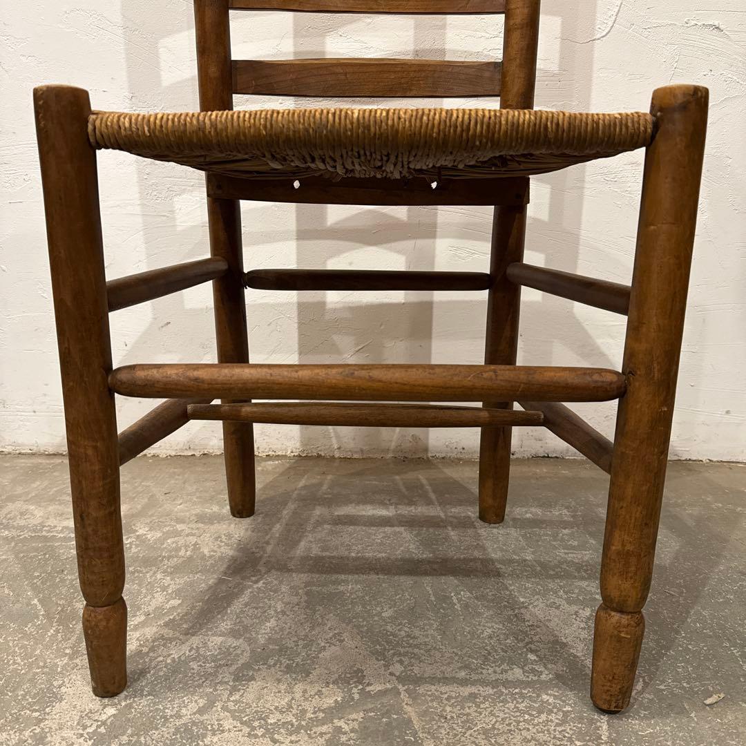 ヴィンテージ　ダイニングチェア　カフェチェア　藁座面　剥離　3