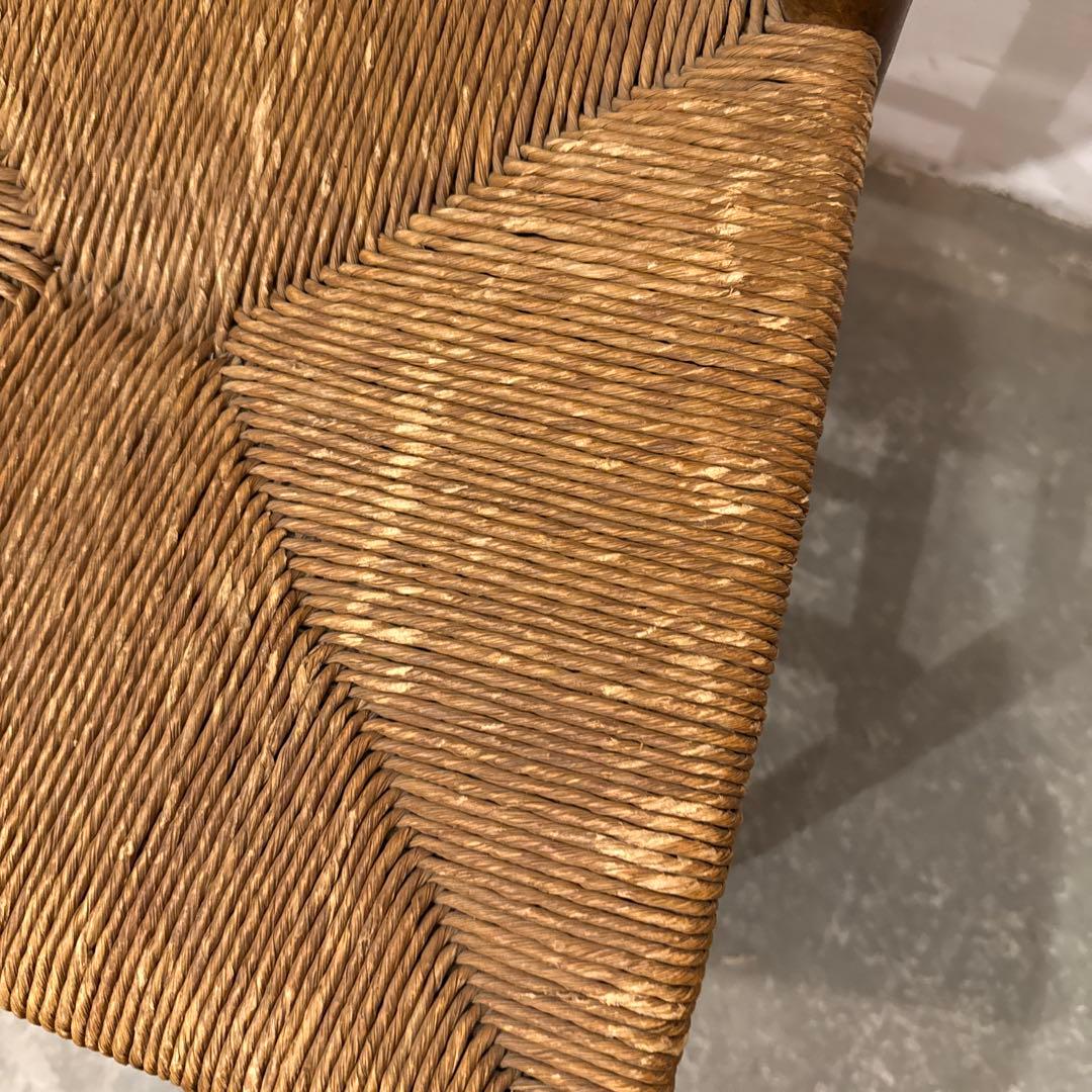 ヴィンテージ　ダイニングチェア　カフェチェア　藁座面　剥離　3