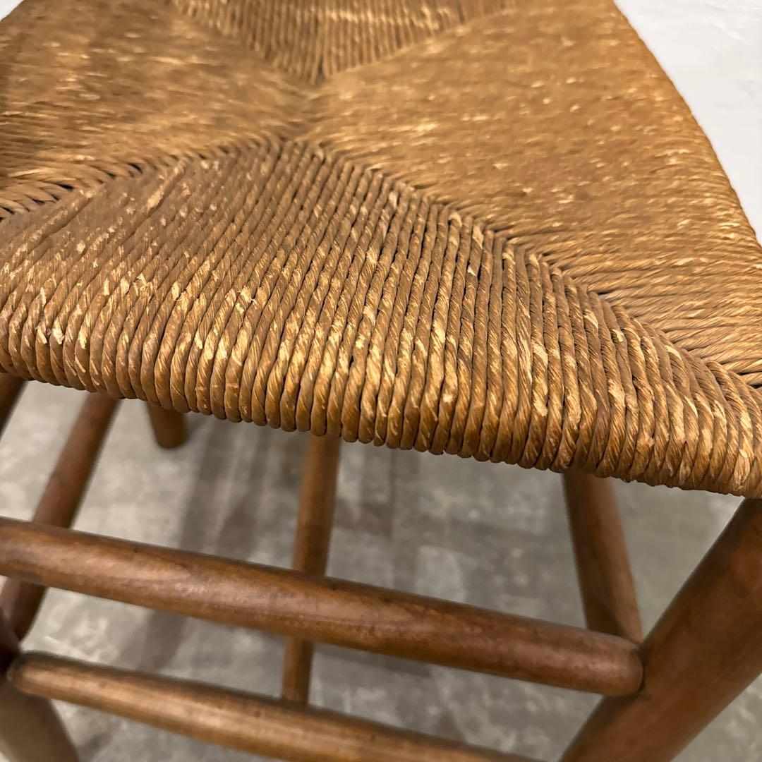 ヴィンテージ　ダイニングチェア　カフェチェア　藁座面　剥離　3