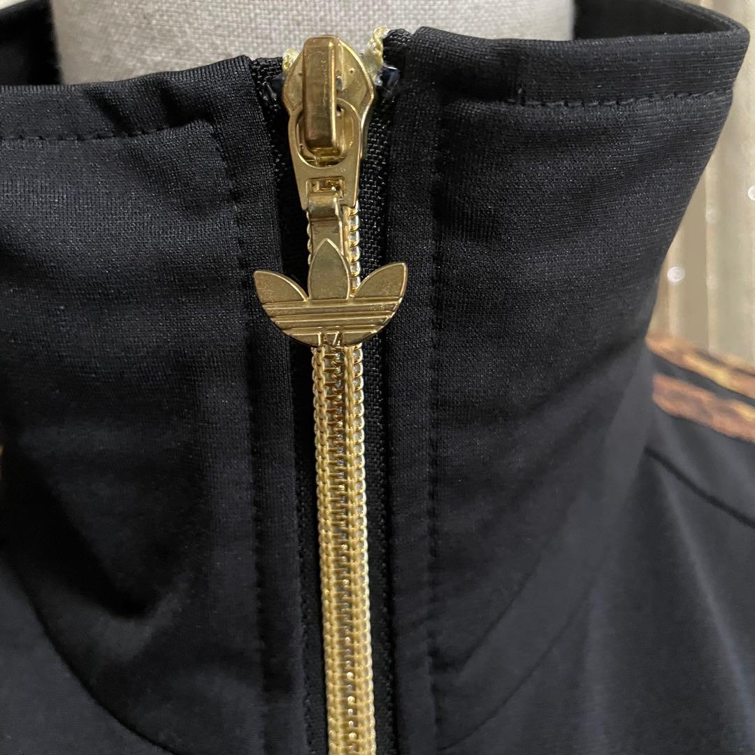 adidas 豹柄3本ライン トラックジャケット ロゴ金刺繍 フェアリーグランジ