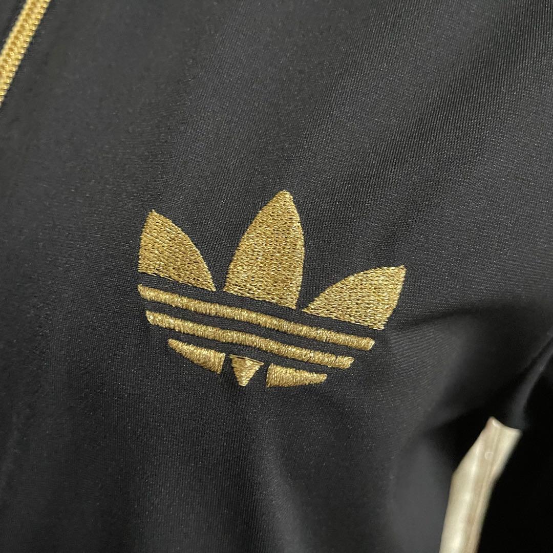 adidas 豹柄3本ライン トラックジャケット ロゴ金刺繍 フェアリーグランジ