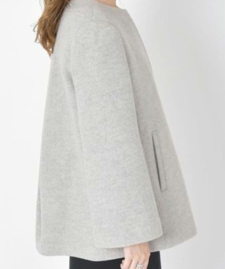 SHIPS SUPER140キーネックウールコート