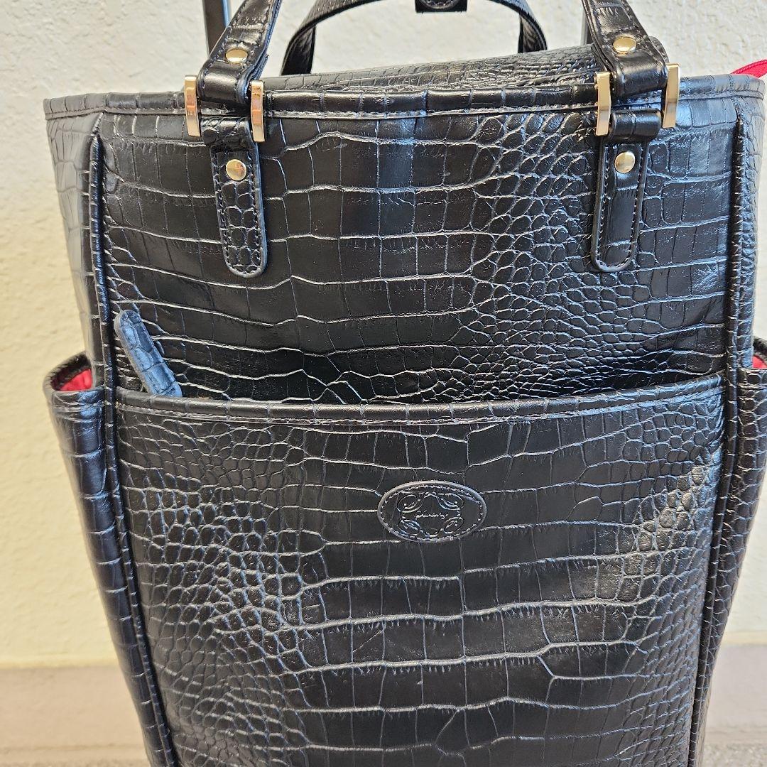 専用出品✩.*˚スワニー キャリーバッグ　キャリーカート クロコ型押し