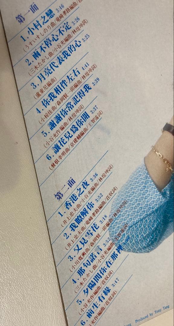 テレサ・テン　鄧麗君　香港之戀　島國之情歌　第四集　LP　レコード