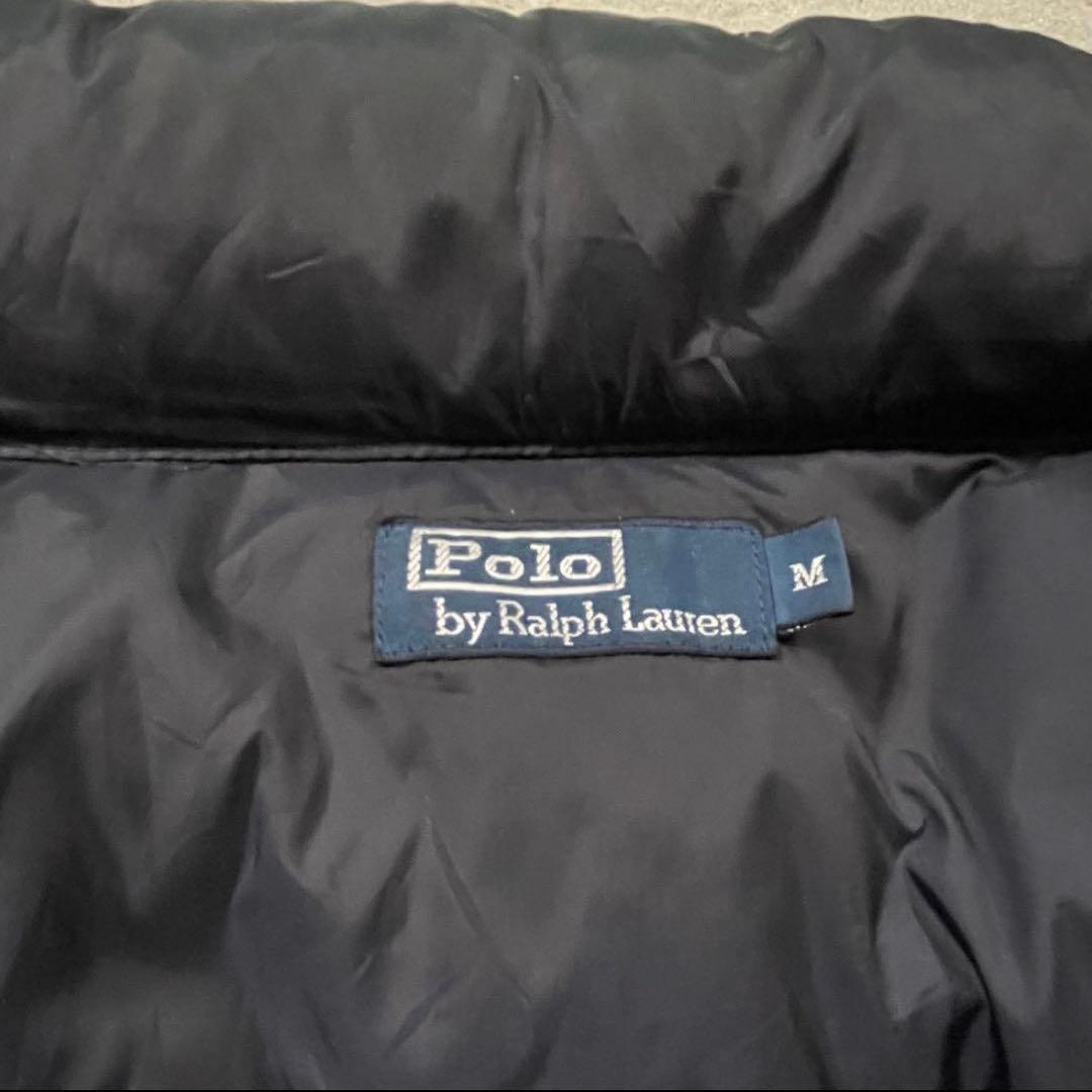 POLO RALPH LAURENダウンベスト フード収納ブラックオレンジポニー