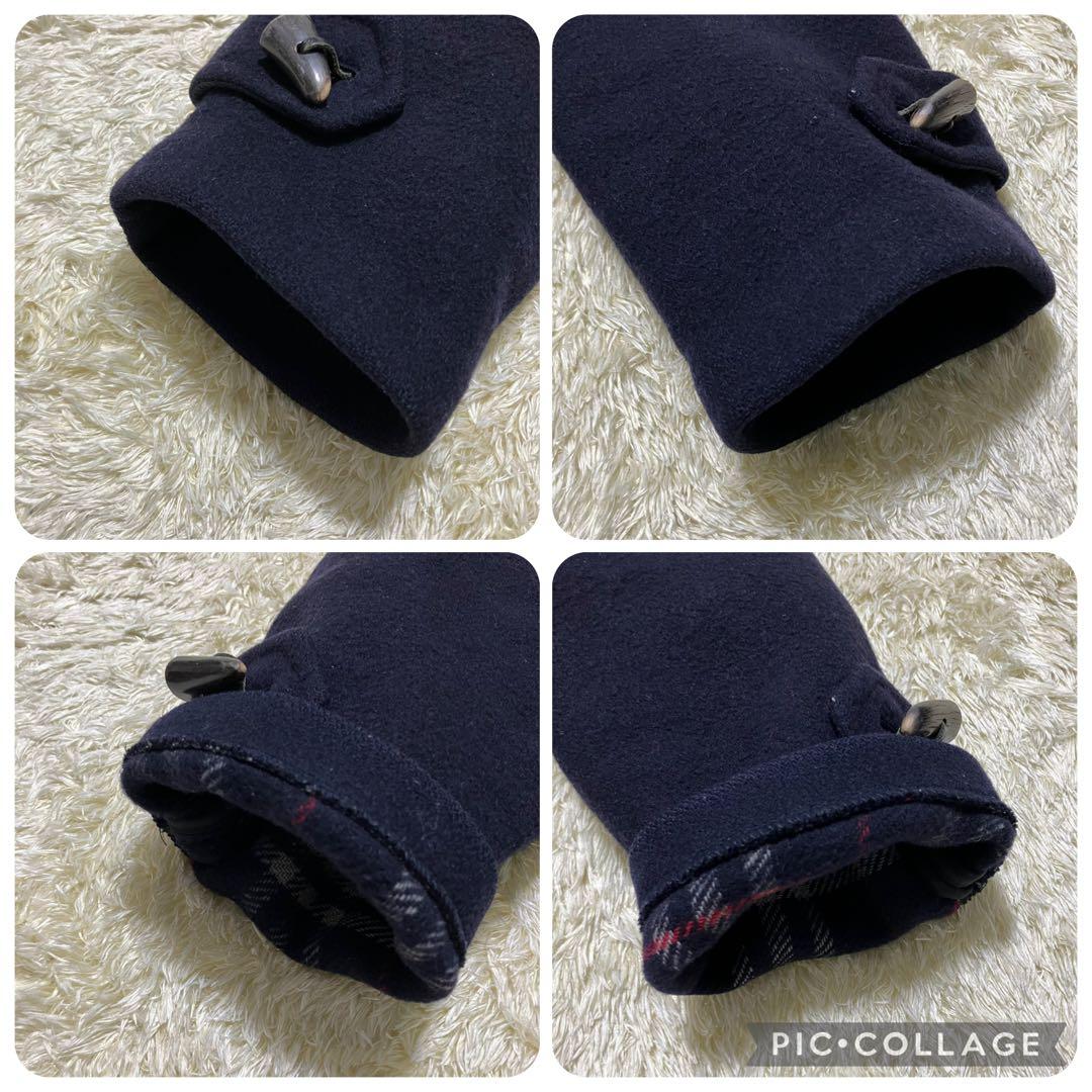 バーバリーロンドン　ダッフルコート　ノバチェック　ロング　ネイビー　英国製　L