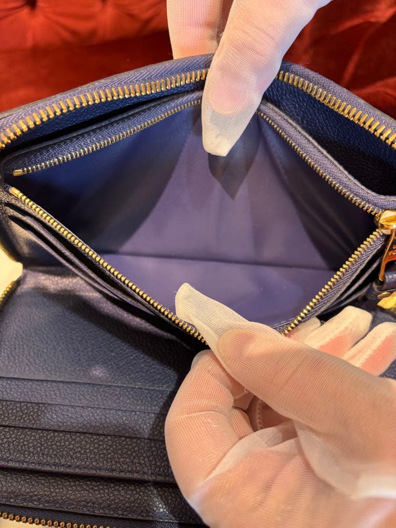 ルイヴィトン モノグラム アンプラント スクレットロン ネイビー 長財布