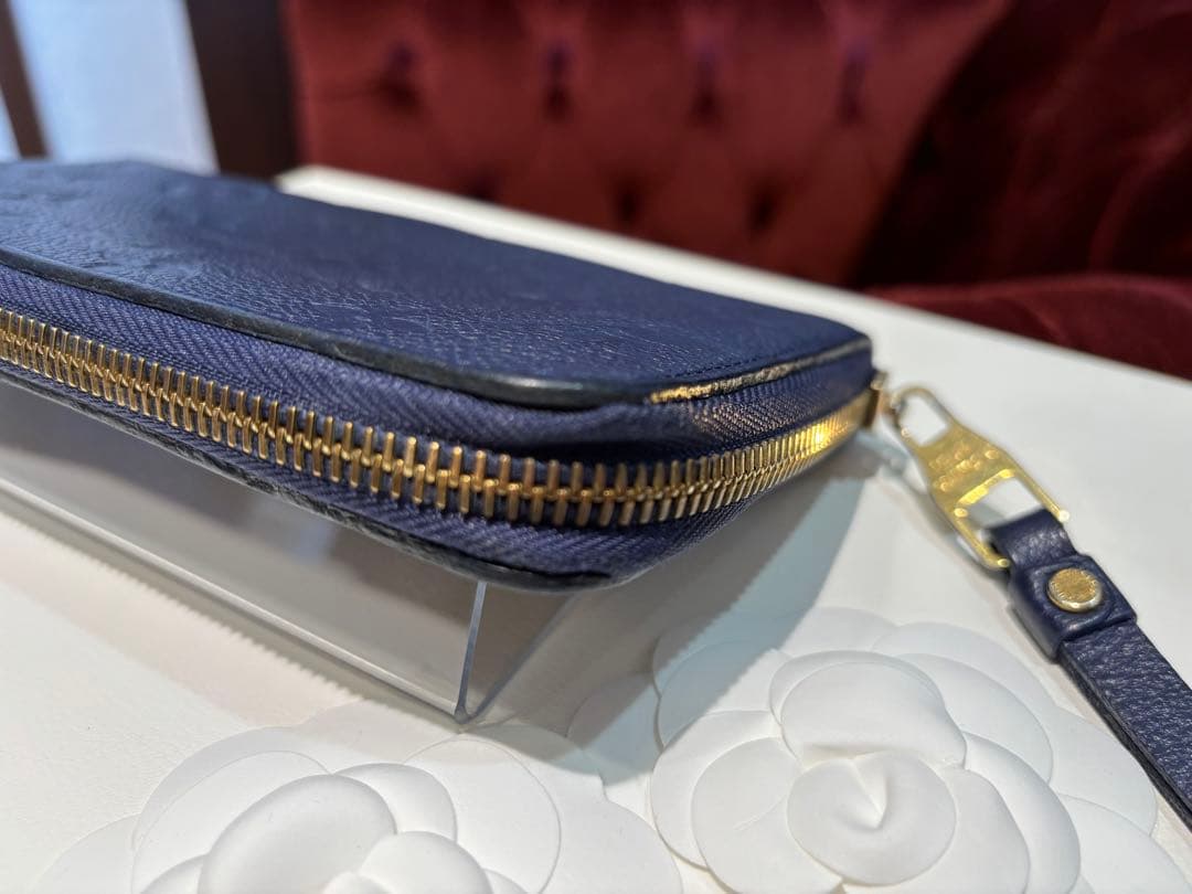 ルイヴィトン モノグラム アンプラント スクレットロン ネイビー 長財布