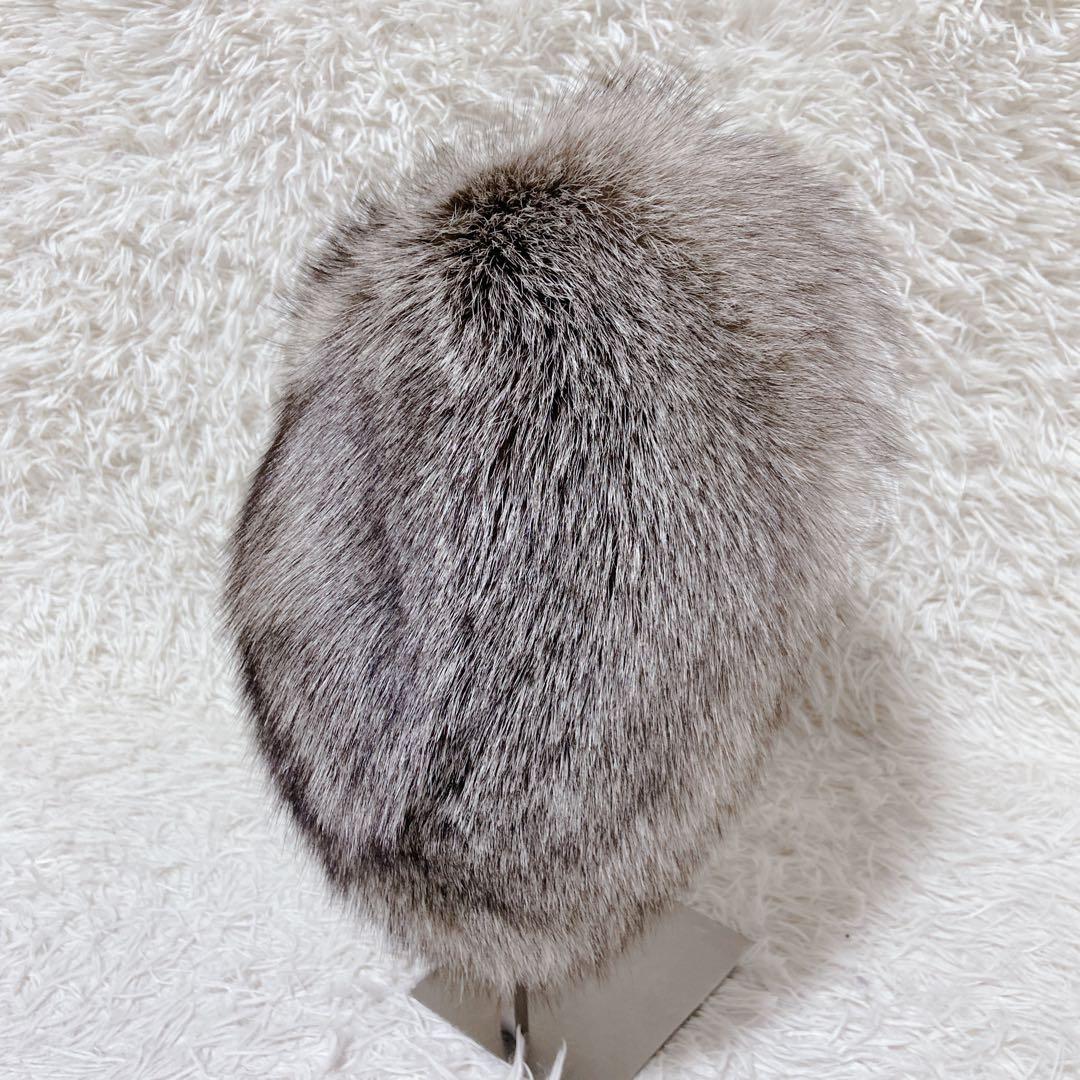 【新品未使用タグ付き】ブルーフロストフォックスファー　ハット　帽子　ロシアン帽