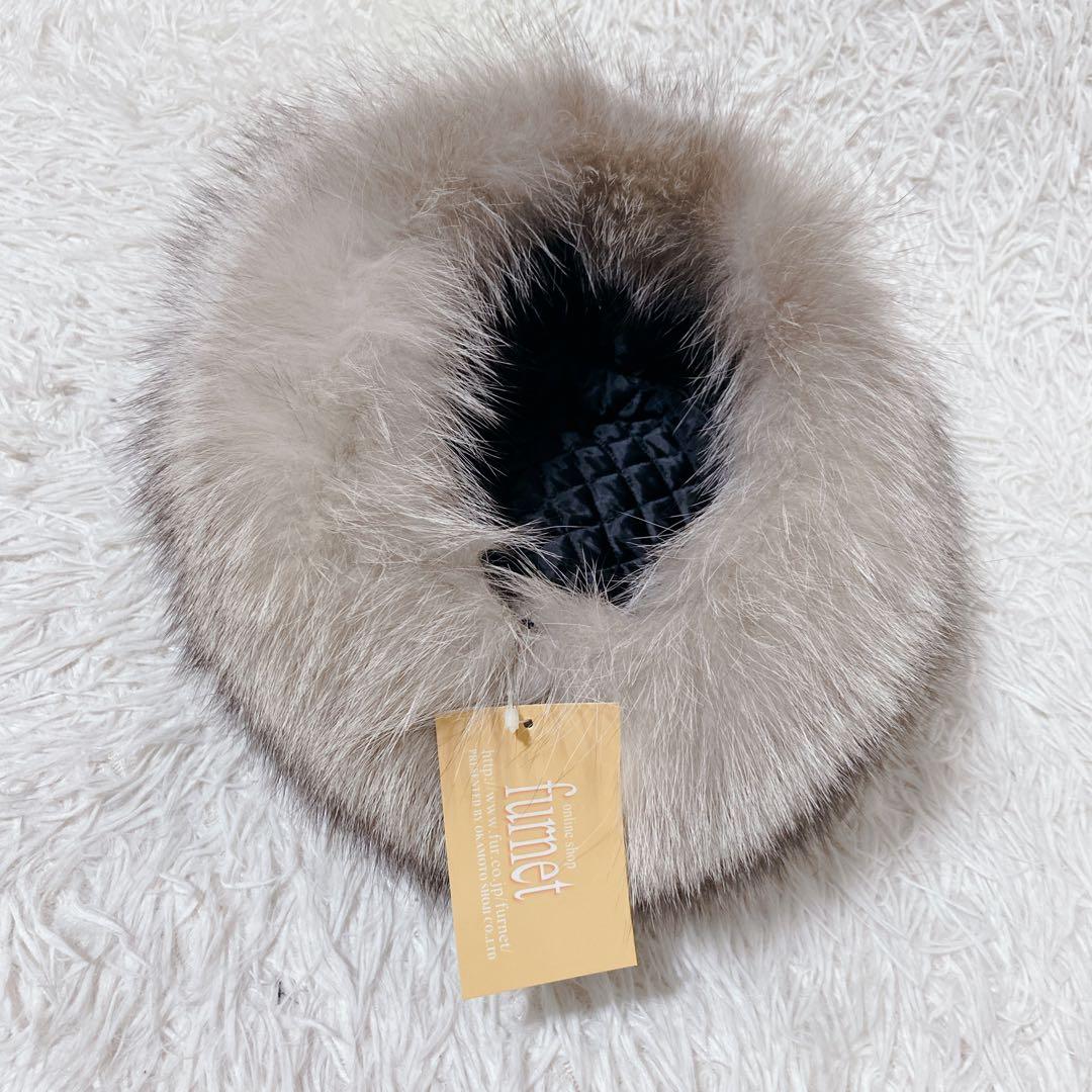 【新品未使用タグ付き】ブルーフロストフォックスファー　ハット　帽子　ロシアン帽